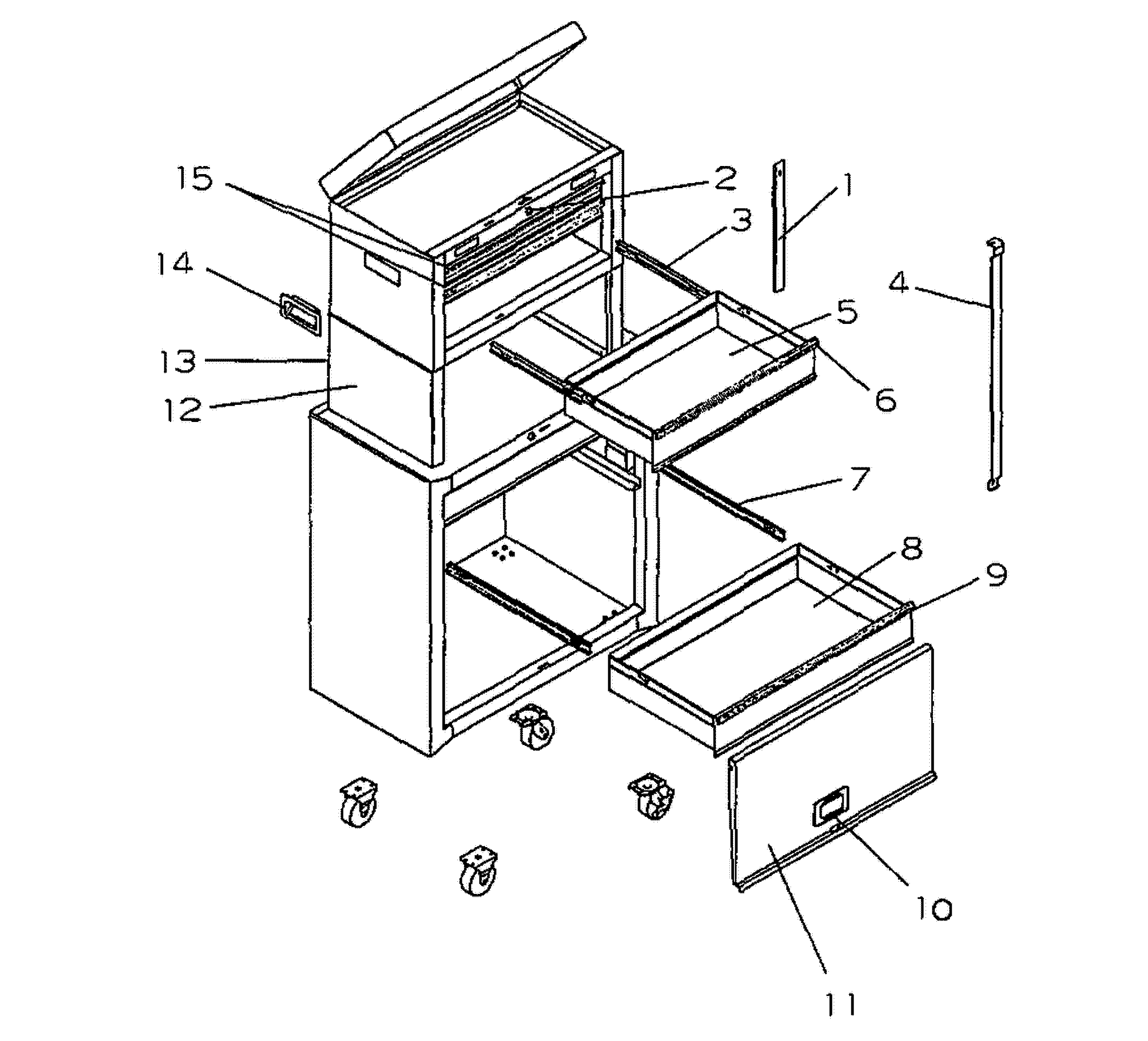 Tool Chest Diagram and Parts List for 706426120  Craftsman Tool Stand & Cart