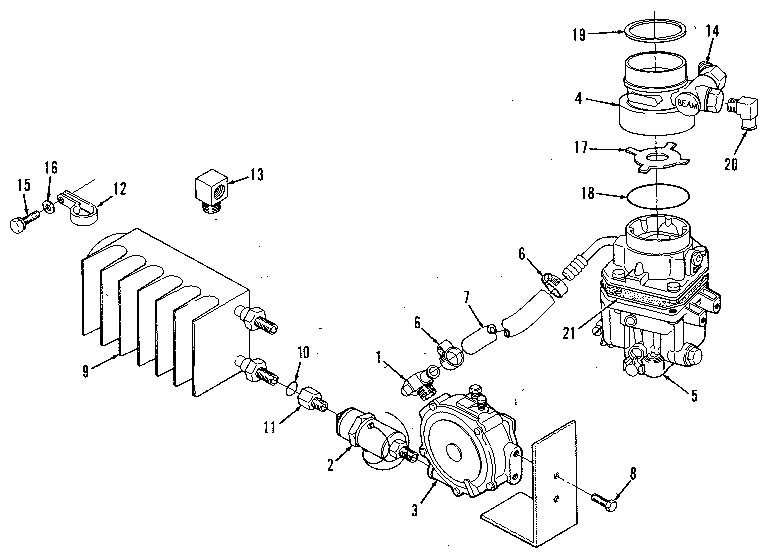 Fuel System Lp Gas Diagram and Parts List for 73911054C  Craftsman Engine