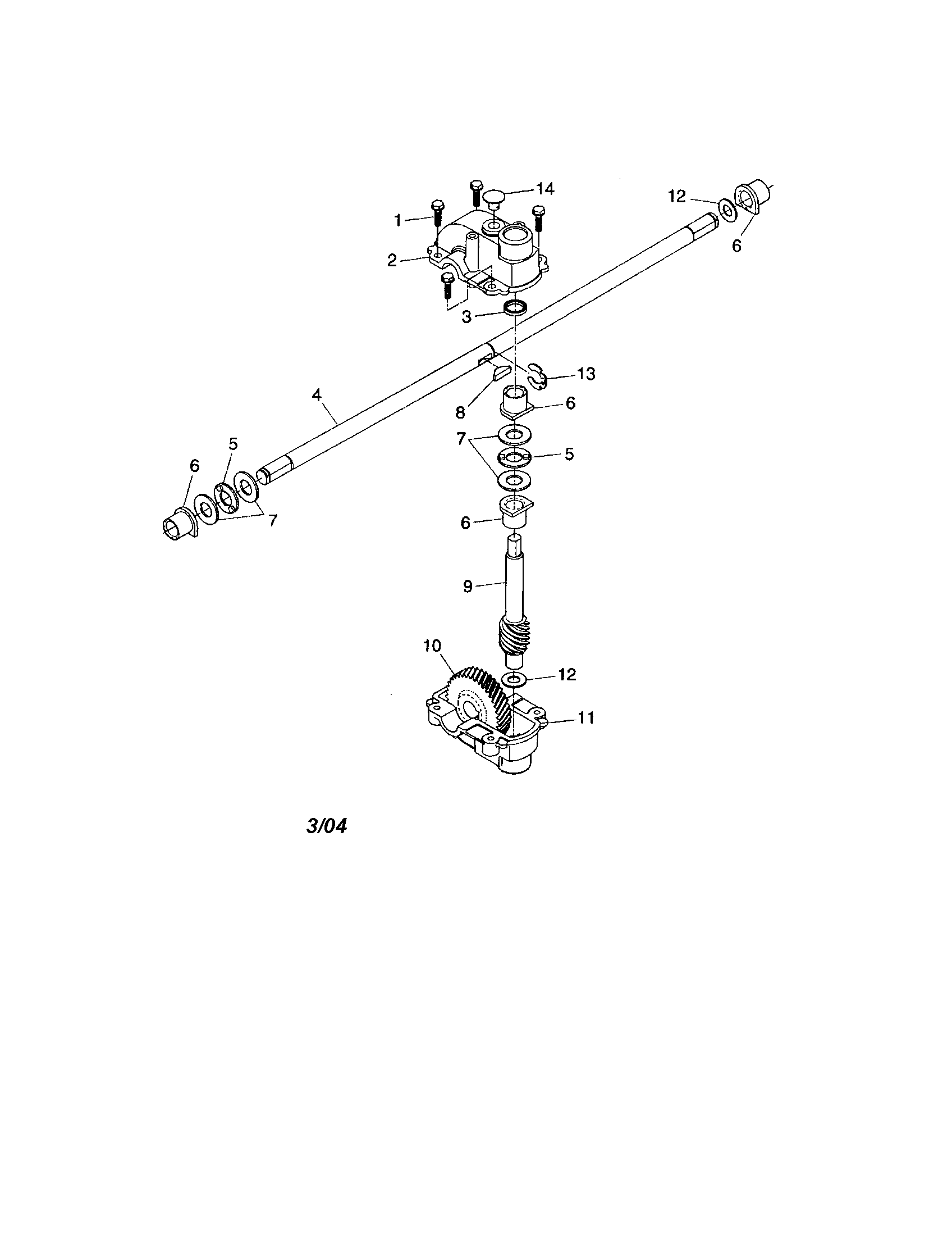 Gearcase Diagram and Parts List for 917532183699  Craftsman Lawn Mower