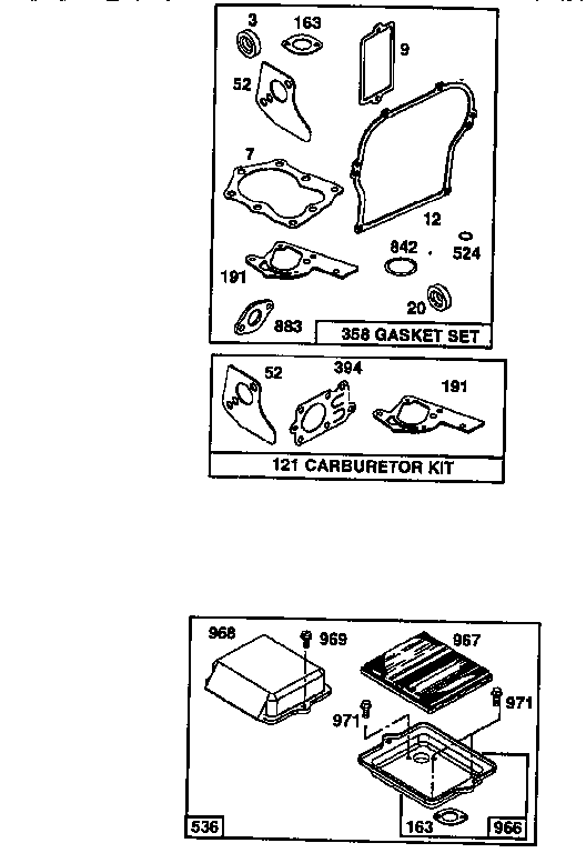 Engine 135212-0223-01 (71/500) Diagram and Parts List for 500135212-0223-01  Craftsman Engine