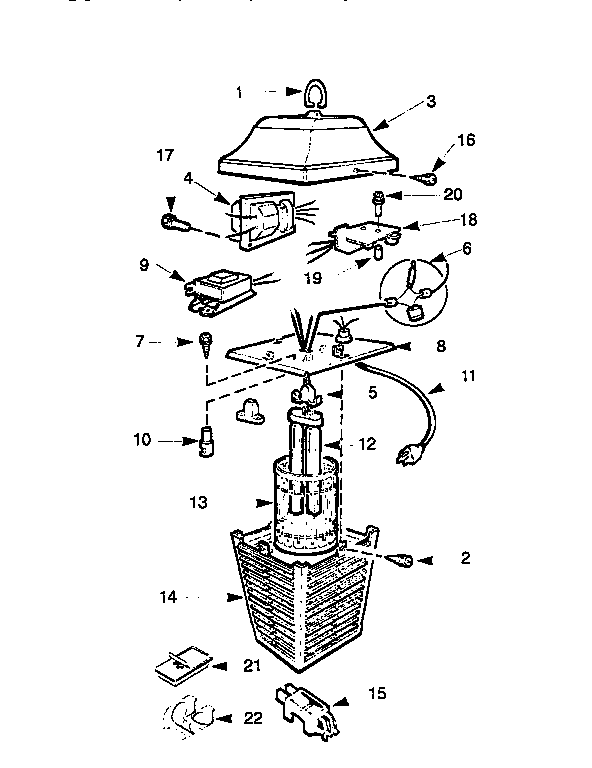 Replacement Parts Diagram and Parts List for 83314084  Craftsman Lighting