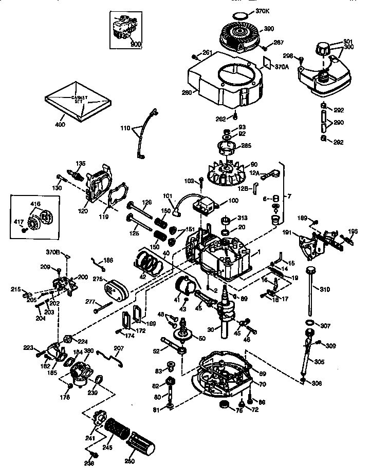 Engine (71,143) 143.975004 Diagram and Parts List for 143975004  Craftsman Engine