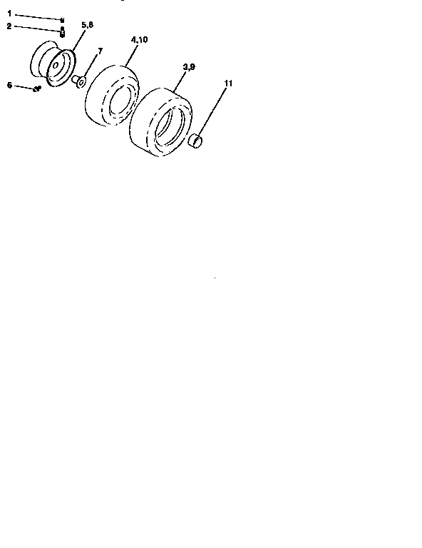 Wheels And Tires Diagram and Parts List for 917259980  Craftsman Lawn Tractor
