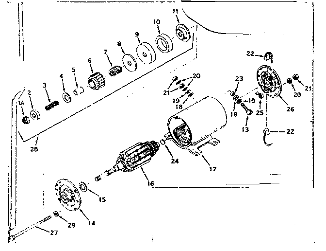 Starter Motor Diagram and Parts List for 143616062  Craftsman Engine