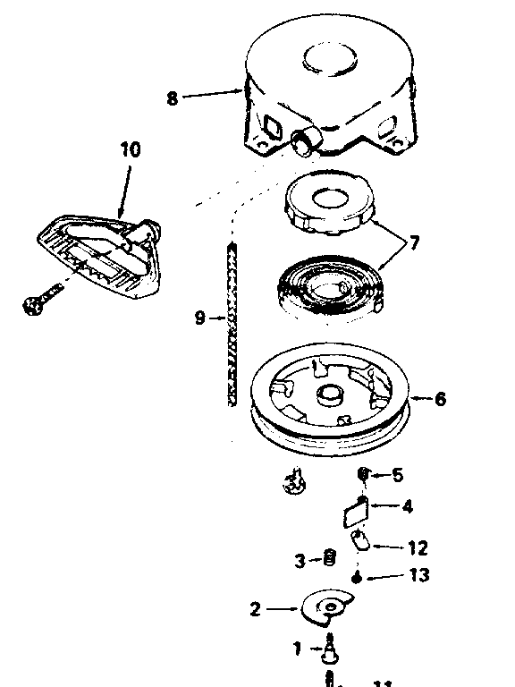 Rewind Starter Diagram and Parts List for 143754102  Craftsman Engine