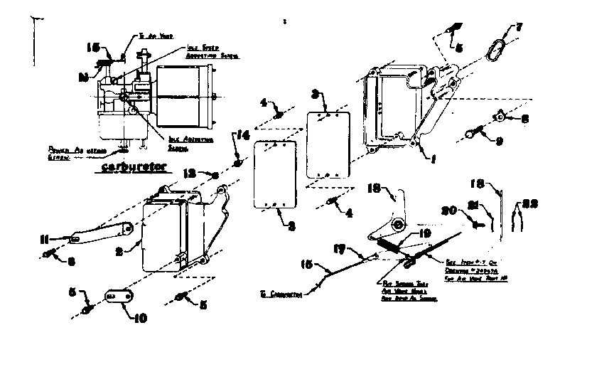 Air Vane Linkage Diagram and Parts List for 5803149-4  Craftsman Engine