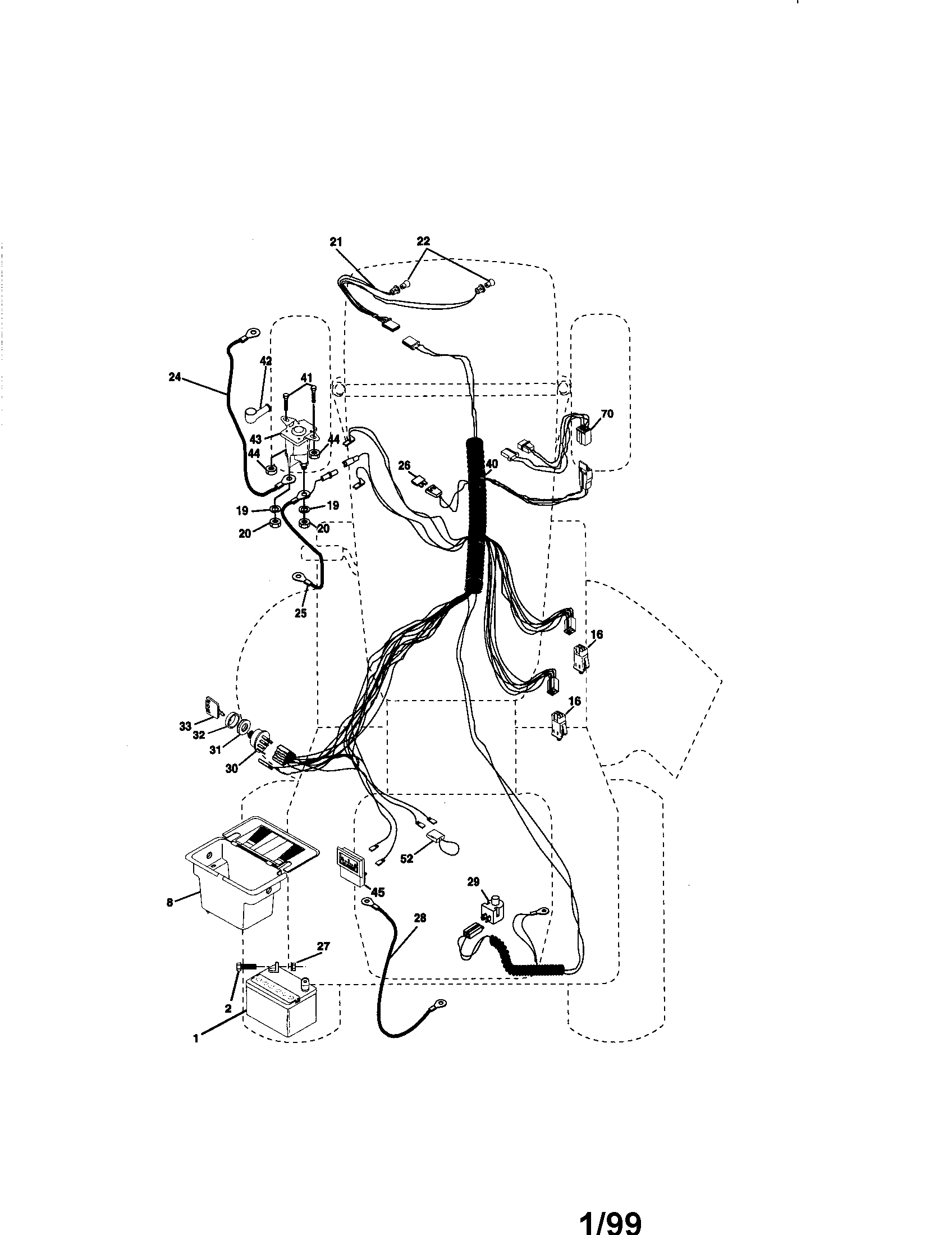 Electrical Diagram and Parts List for 917270643  Craftsman Lawn Tractor