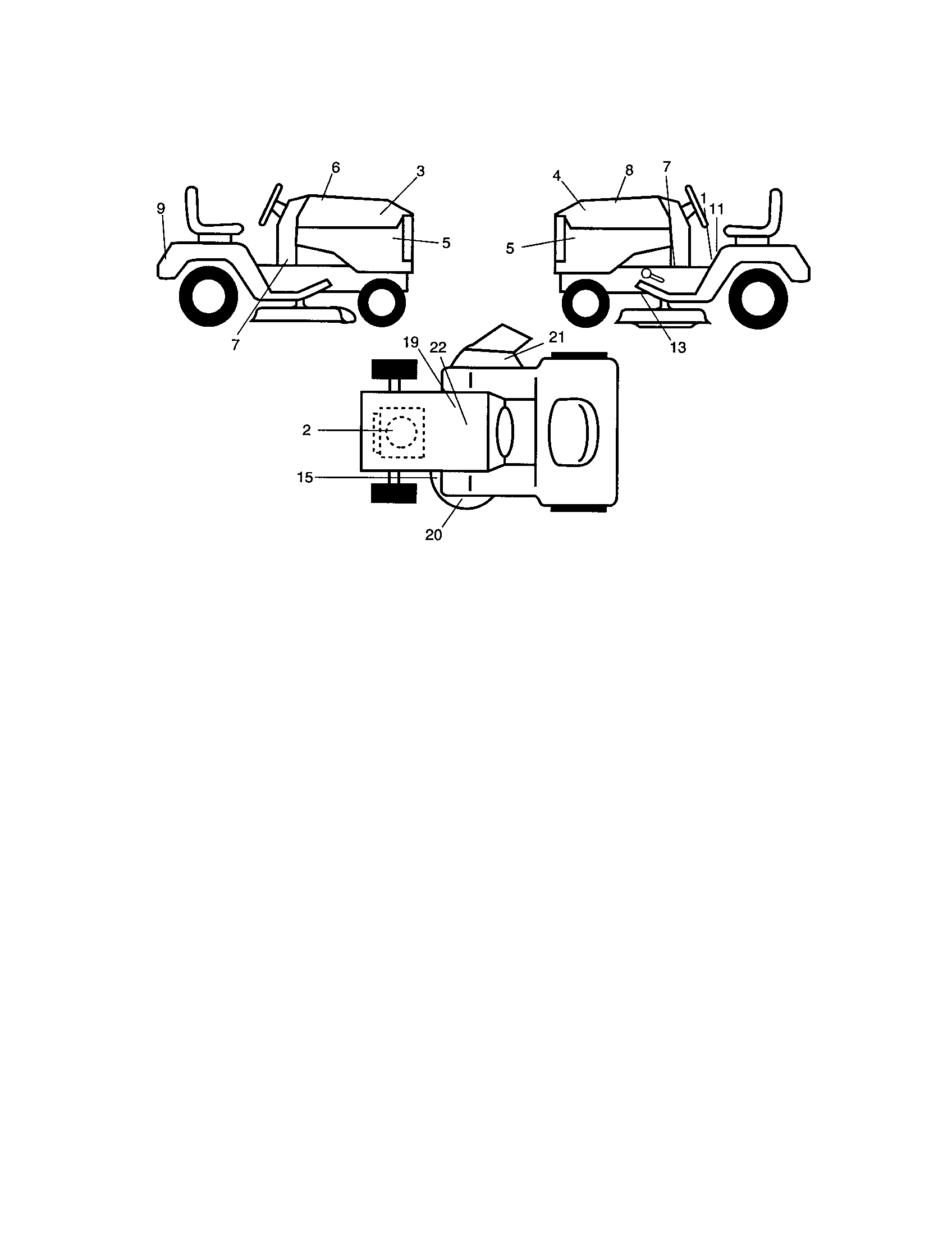 Decals Diagram and Parts List for 917271850  Craftsman Lawn Tractor