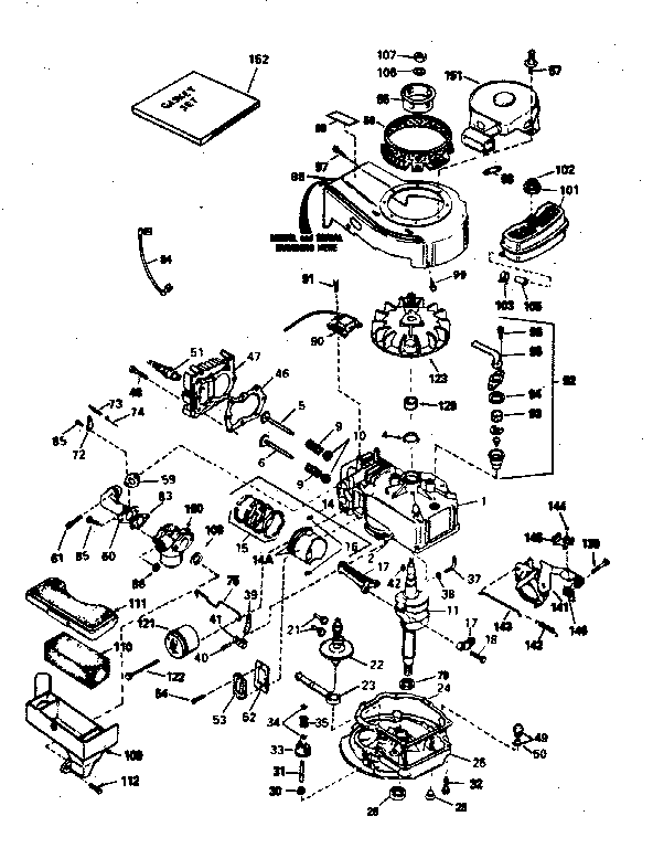 Engine Diagram and Parts List for 143371012  Craftsman Engine