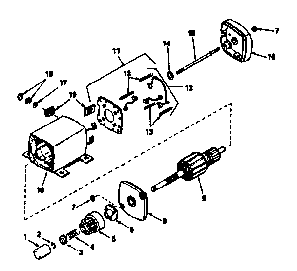 Starter Motor Diagram and Parts List for 143376062  Craftsman Engine
