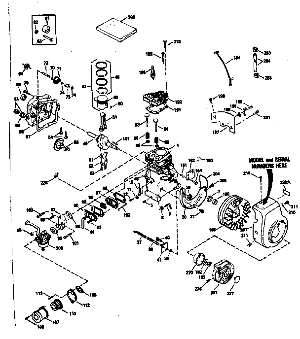Engine Diagram and Parts List for 143784062  Craftsman Engine
