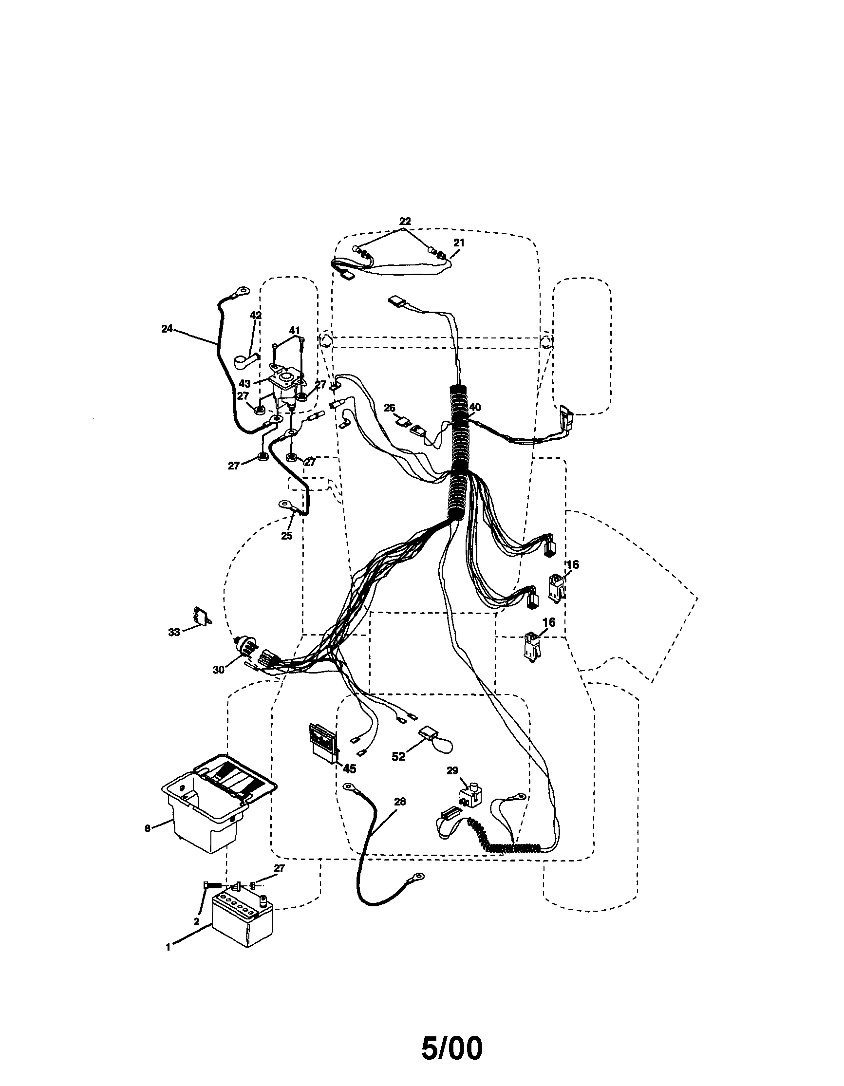 Electrical Diagram and Parts List for 917270731  Craftsman Lawn Tractor