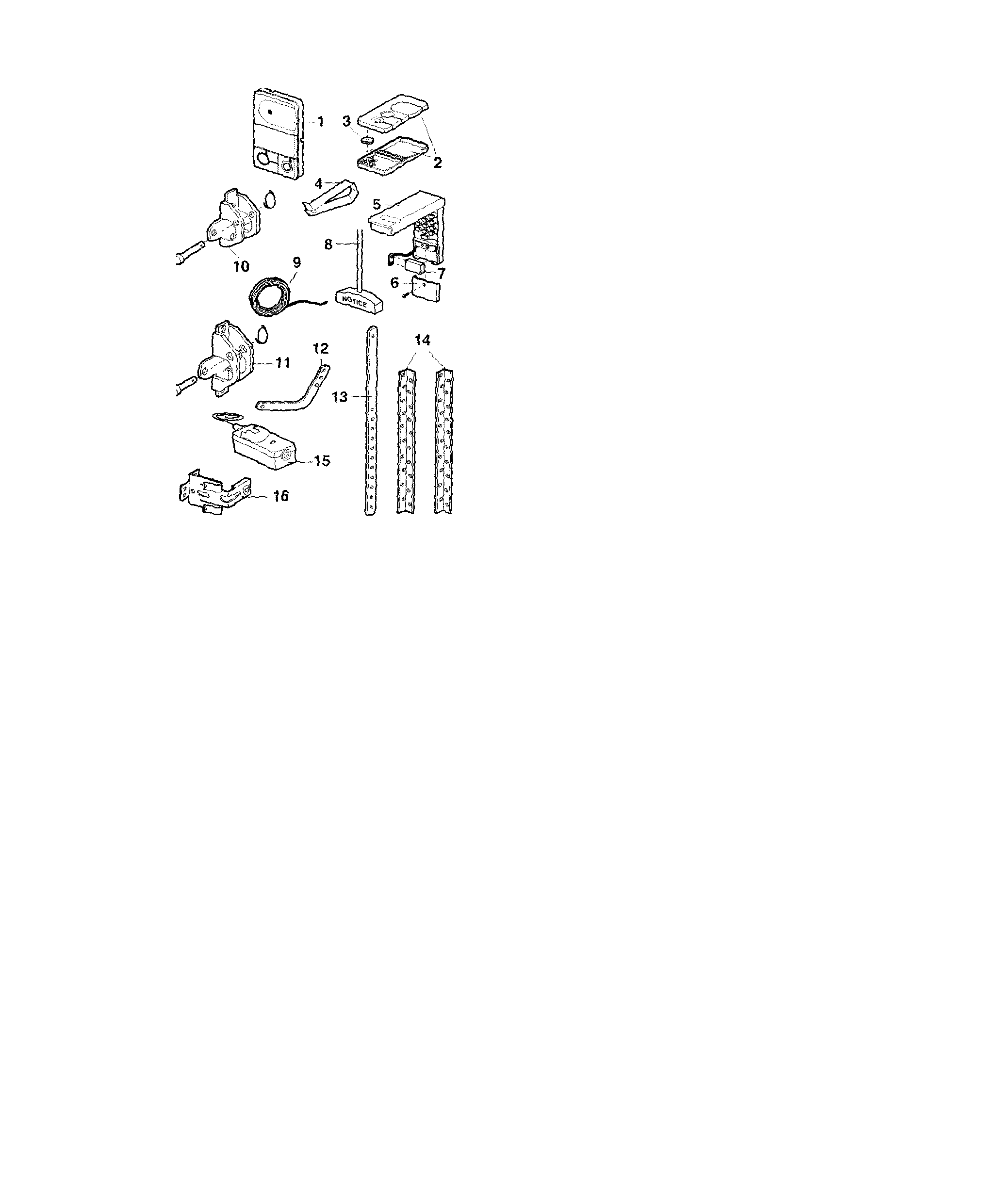 Installation Diagram and Parts List for 139539511  Craftsman Garage Door Opener