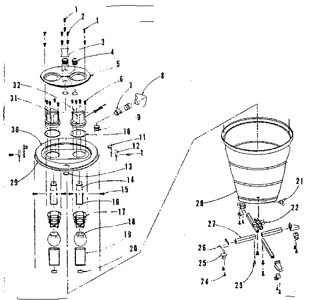 Unit Parts Diagram and Parts List for 75817831  Craftsman Utility Vacuum