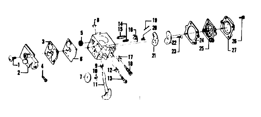 Carburetor Diagram and Parts List for 358798121  Craftsman Trimmer