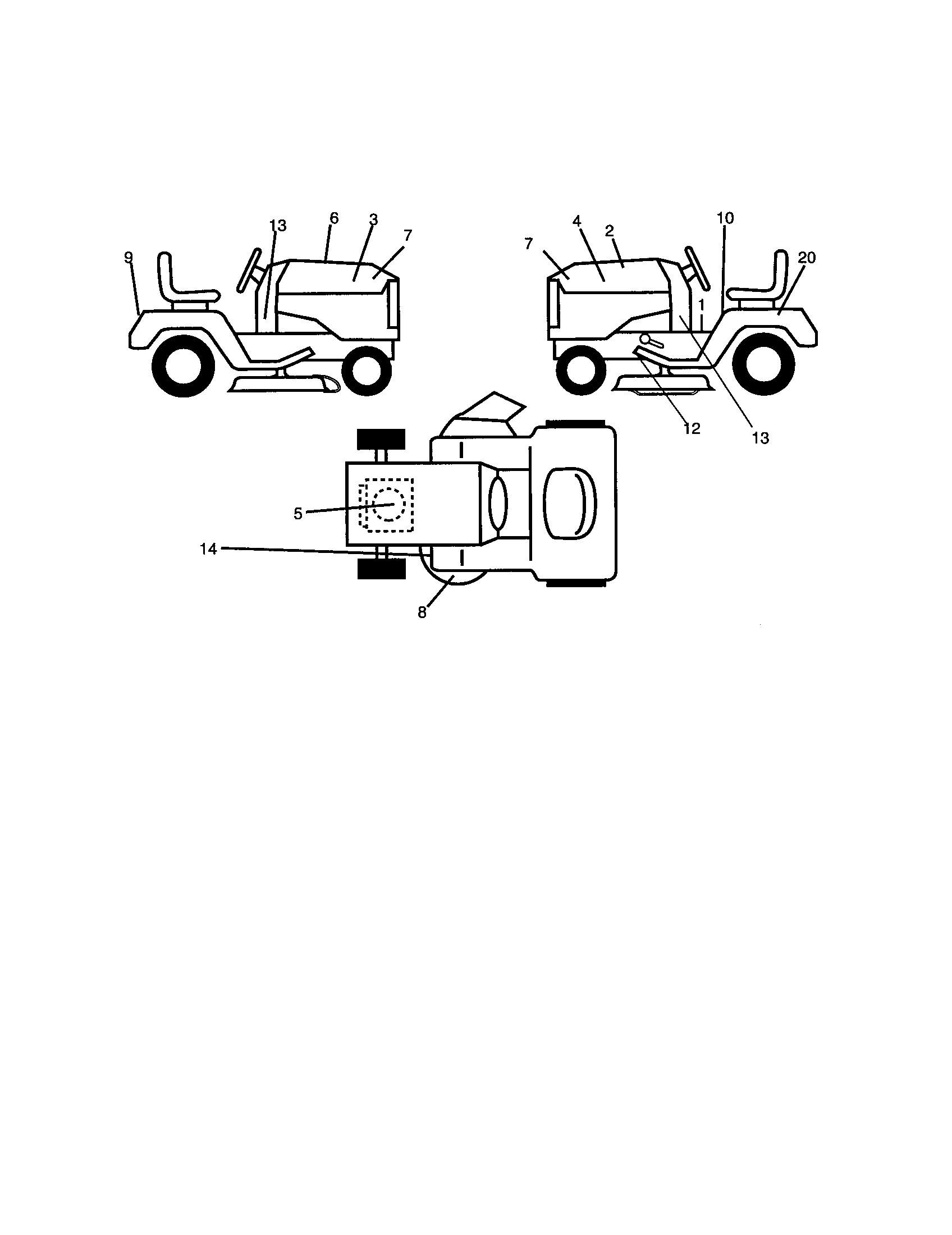 Decals Diagram and Parts List for 917271631  Craftsman Lawn Tractor