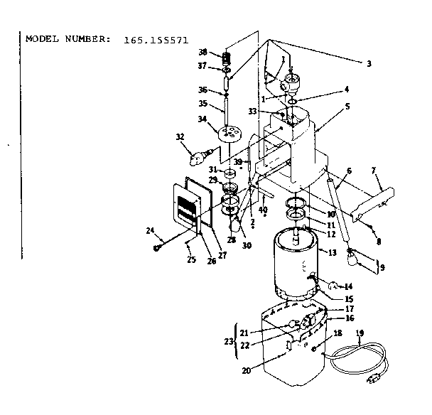 Replacement Parts Diagram and Parts List for 165155571  Craftsman Paint Sprayer
