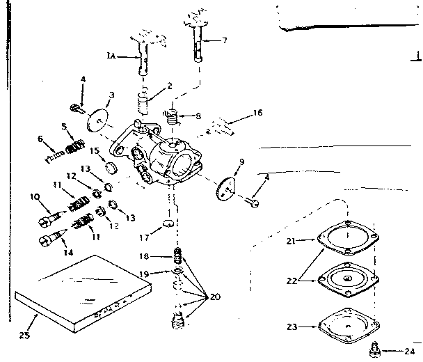 Carburetor Diagram and Parts List for 143174292  Craftsman Engine
