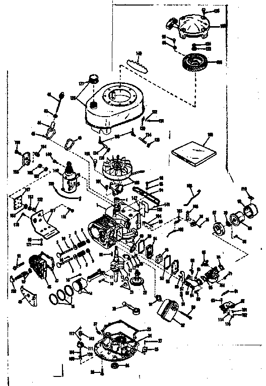 Basic Engine Diagram and Parts List for 143136042  Craftsman Engine