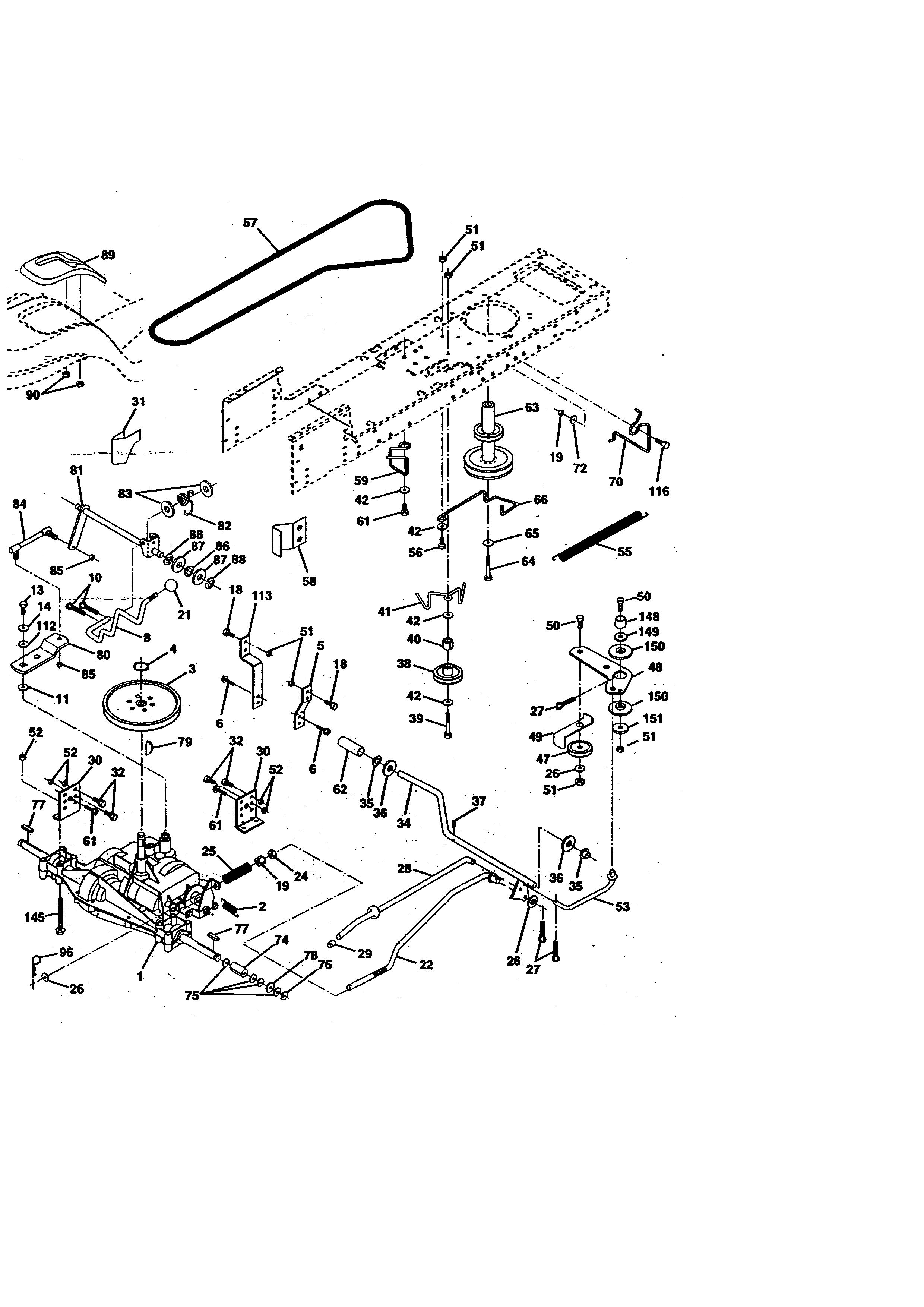 Ground Drive Diagram and Parts List for 917270711  Craftsman Lawn Tractor