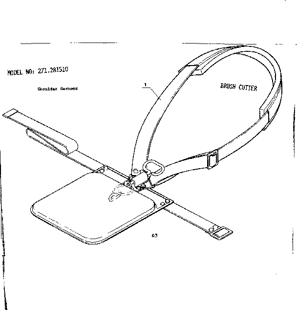 Shoulder Harness Diagram and Parts List for 271281510  Craftsman Trimmer