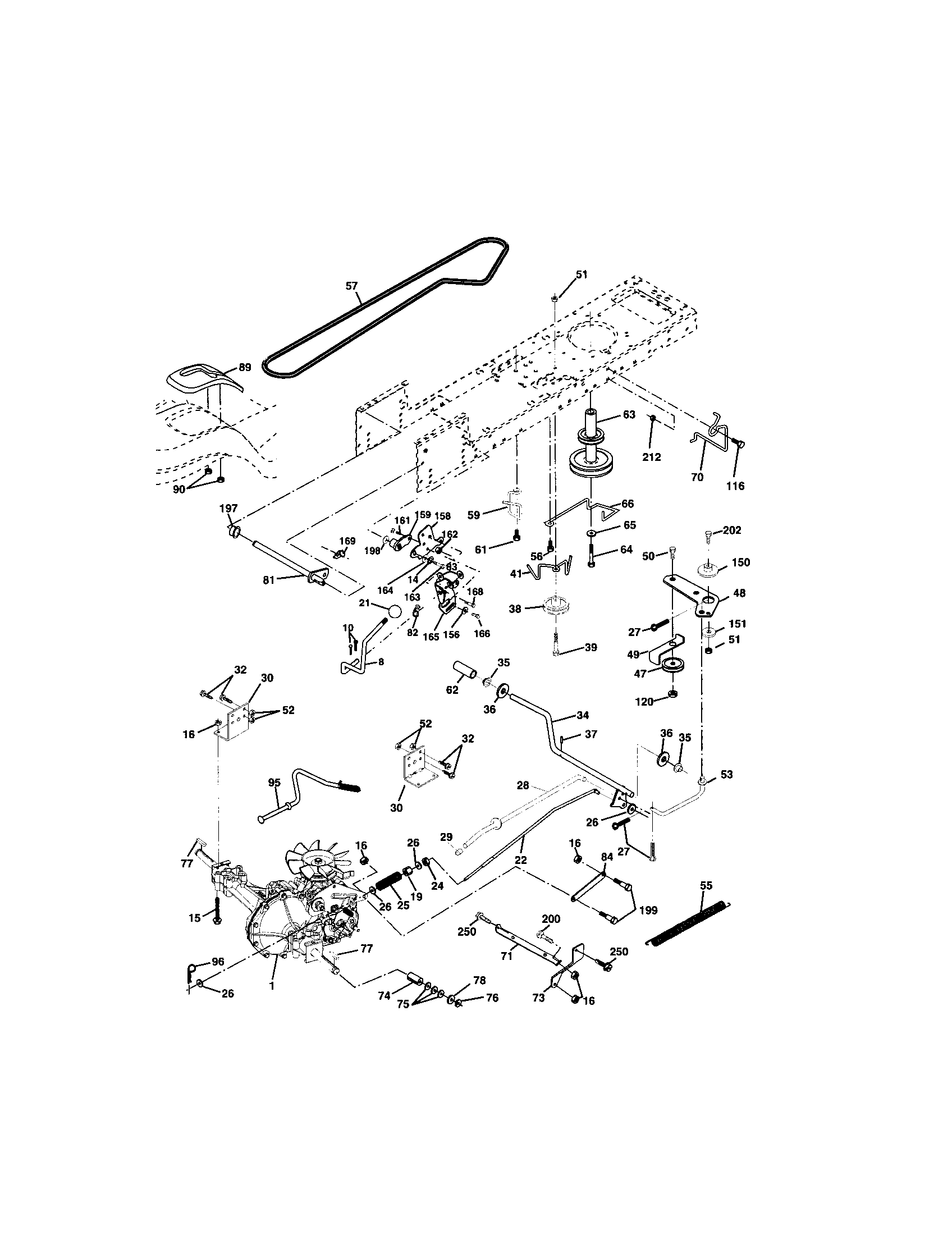 Ground Drive Diagram and Parts List for 917273160  Craftsman Lawn Tractor
