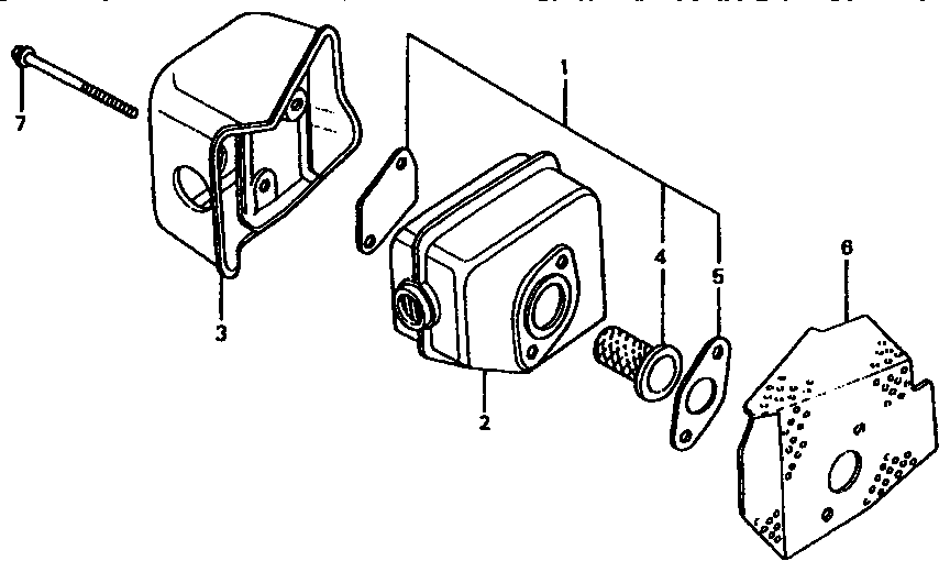 Muffler Diagram and Parts List for 550GXV140A1KY  Craftsman Engine