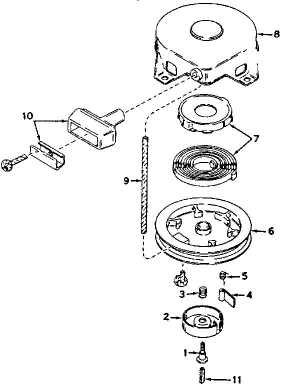 Rewind Starter Diagram and Parts List for 143604022  Craftsman Engine