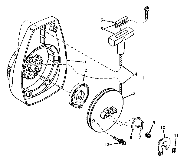 Shroud And Rewind Starter No. 590394 Diagram and Parts List for 91760051  Craftsman Chainsaw