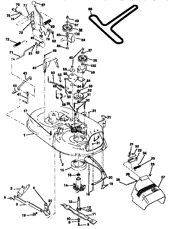Mower Diagram and Parts List for 917258103  Craftsman Lawn Tractor