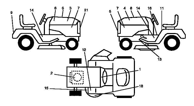 Decals Diagram and Parts List for 917252510  Craftsman Lawn Tractor