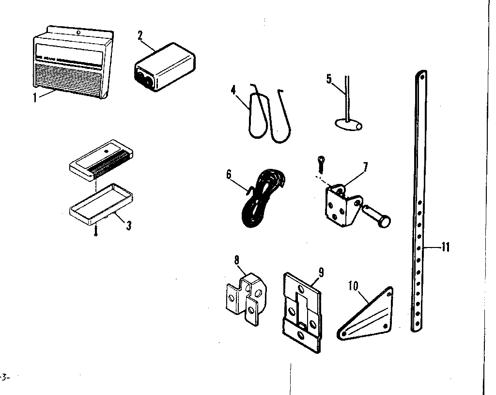 Installation Diagram and Parts List for 139533006  Craftsman Garage Door Opener