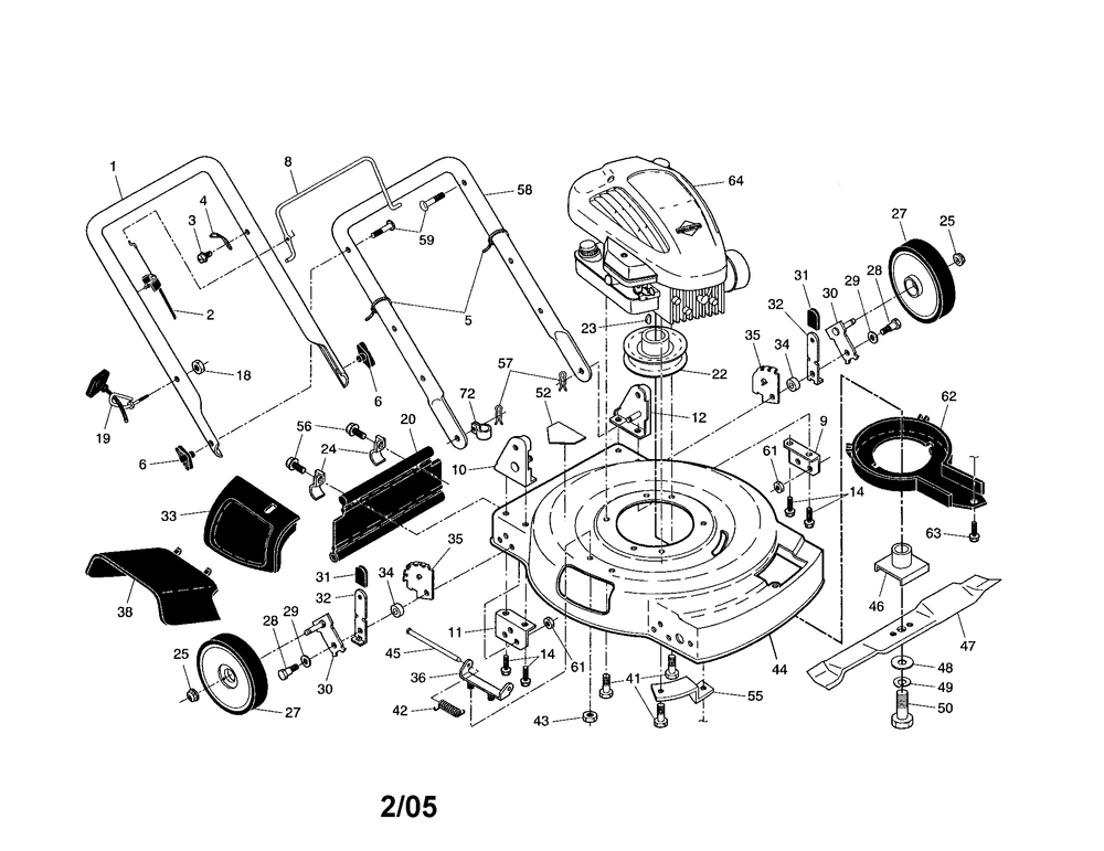 Diagram Diagram and Parts List for 917379243 Type 0 Craftsman Lawn Mower