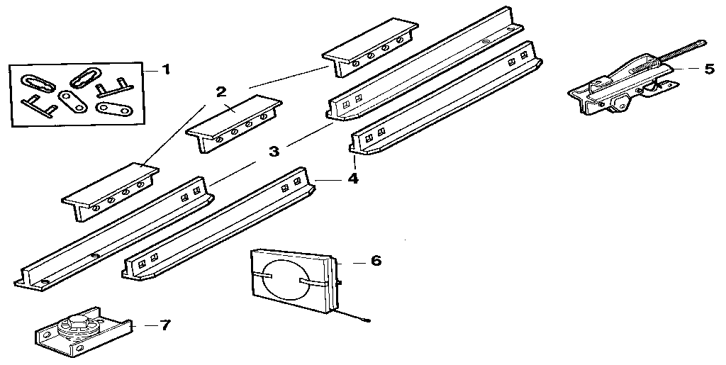 Rail Assembly Diagram and Parts List for 13953913SRT  Craftsman Garage Door Opener