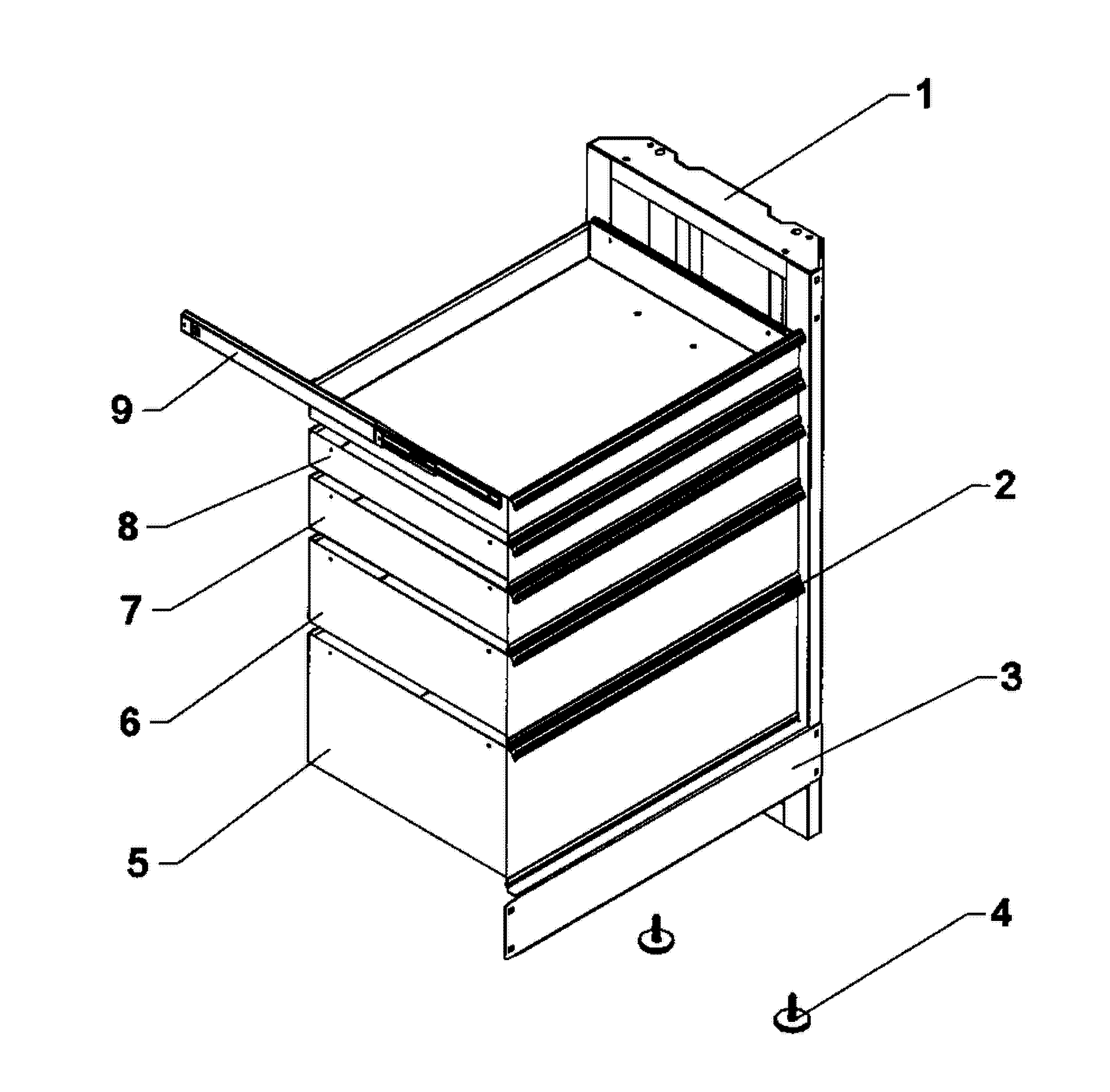 Tool Chest Diagram and Parts List for 706331480  Craftsman Tool Stand & Cart