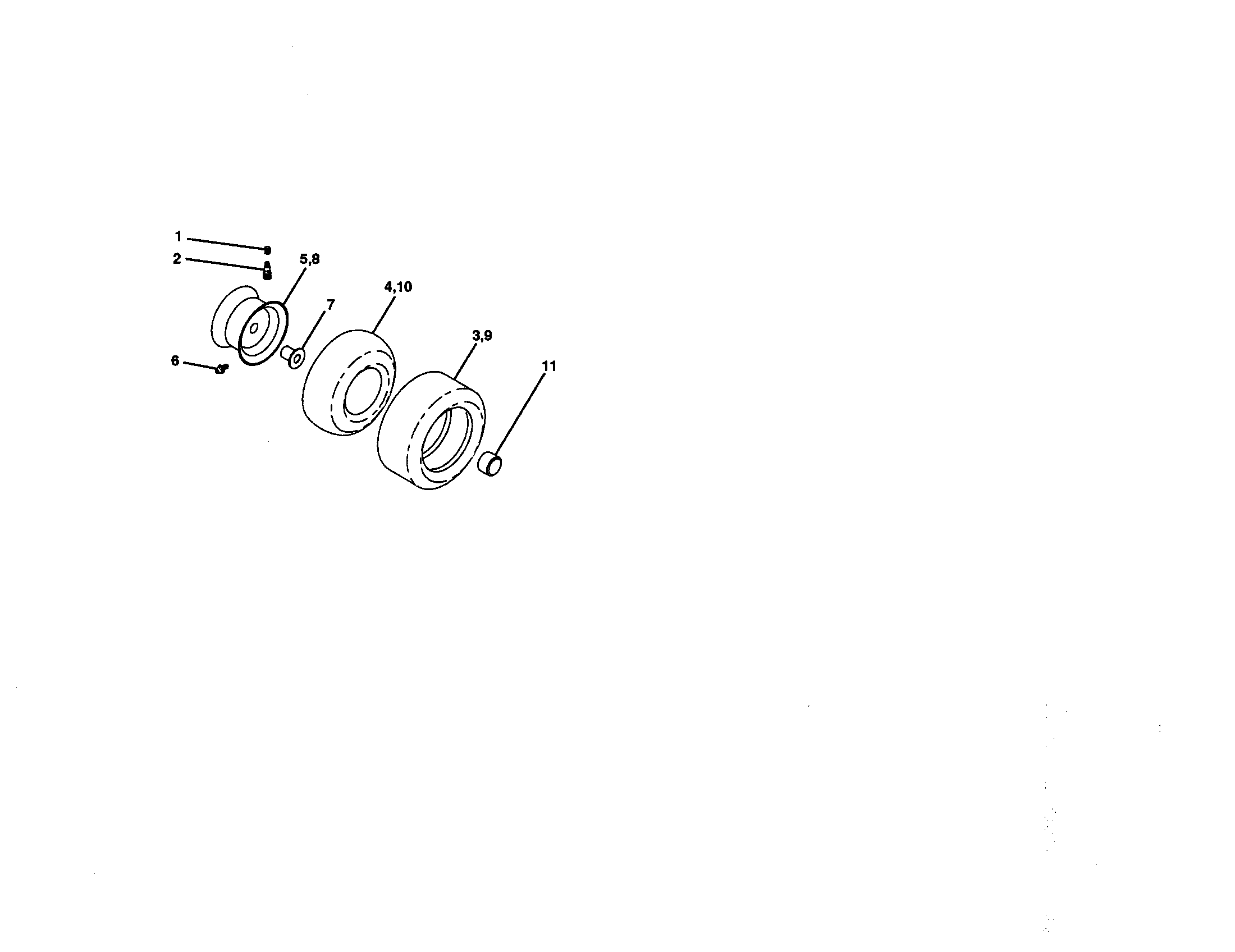 Wheels And Tires Diagram and Parts List for 917272160  Craftsman Lawn Tractor