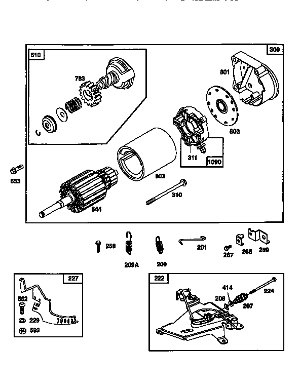 Engine 42a707-1624-01 (71/500) Diagram and Parts List for 50042A707-1624-01  Craftsman Engine
