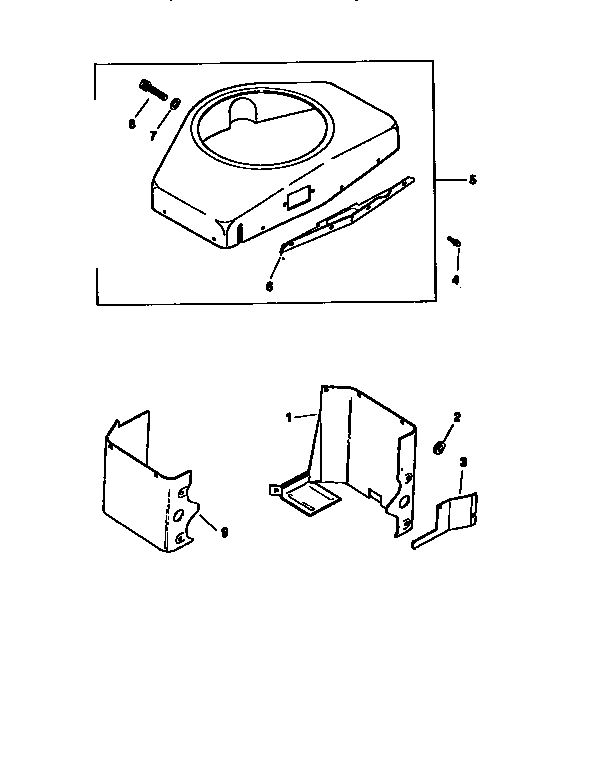 Baffles And Shroud Div71/501 Diagram and Parts List for 501MV20S-57527  Craftsman Engine