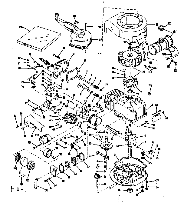 Basic Engine Diagram and Parts List for 143102060  Craftsman Engine