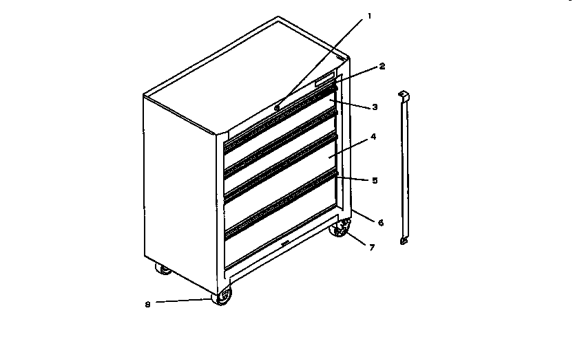 Unit Parts Diagram and Parts List for 706657870  Craftsman Tool Stand & Cart