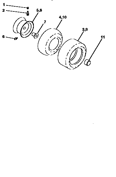 Wheels And Tires Diagram and Parts List for 917258482  Craftsman Lawn Tractor