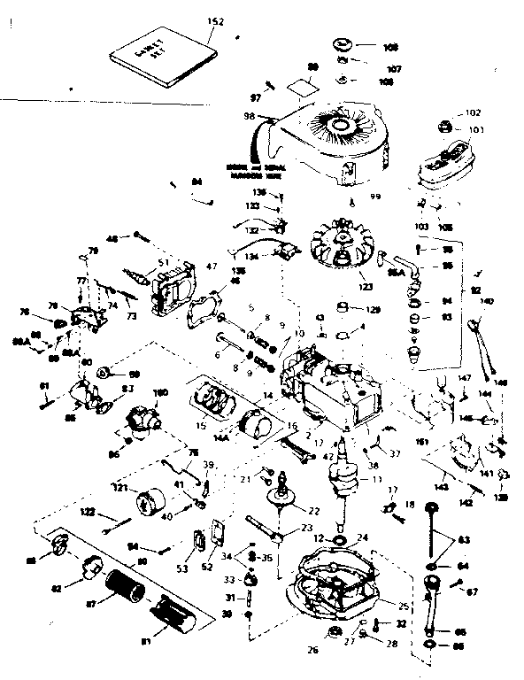 Engine Diagram and Parts List for 143354312  Craftsman Engine