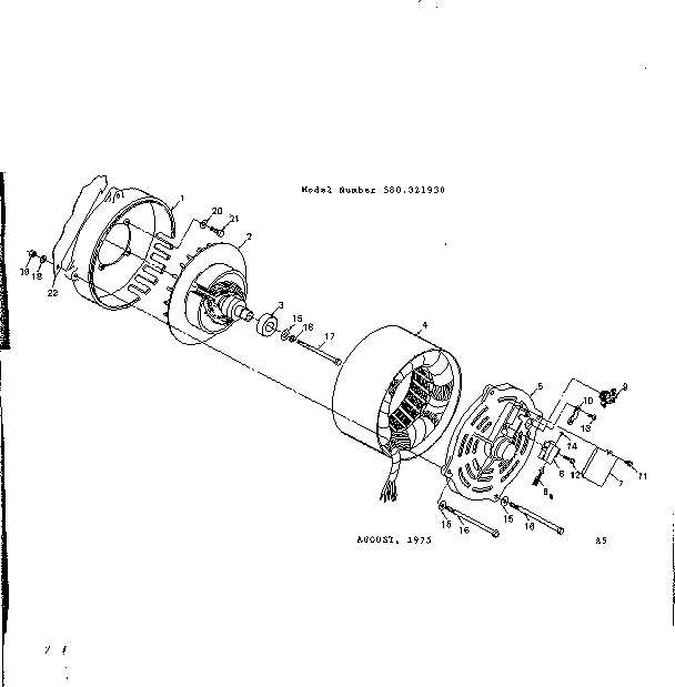 Alternator Diagram and Parts List for 580321930  Craftsman Engine