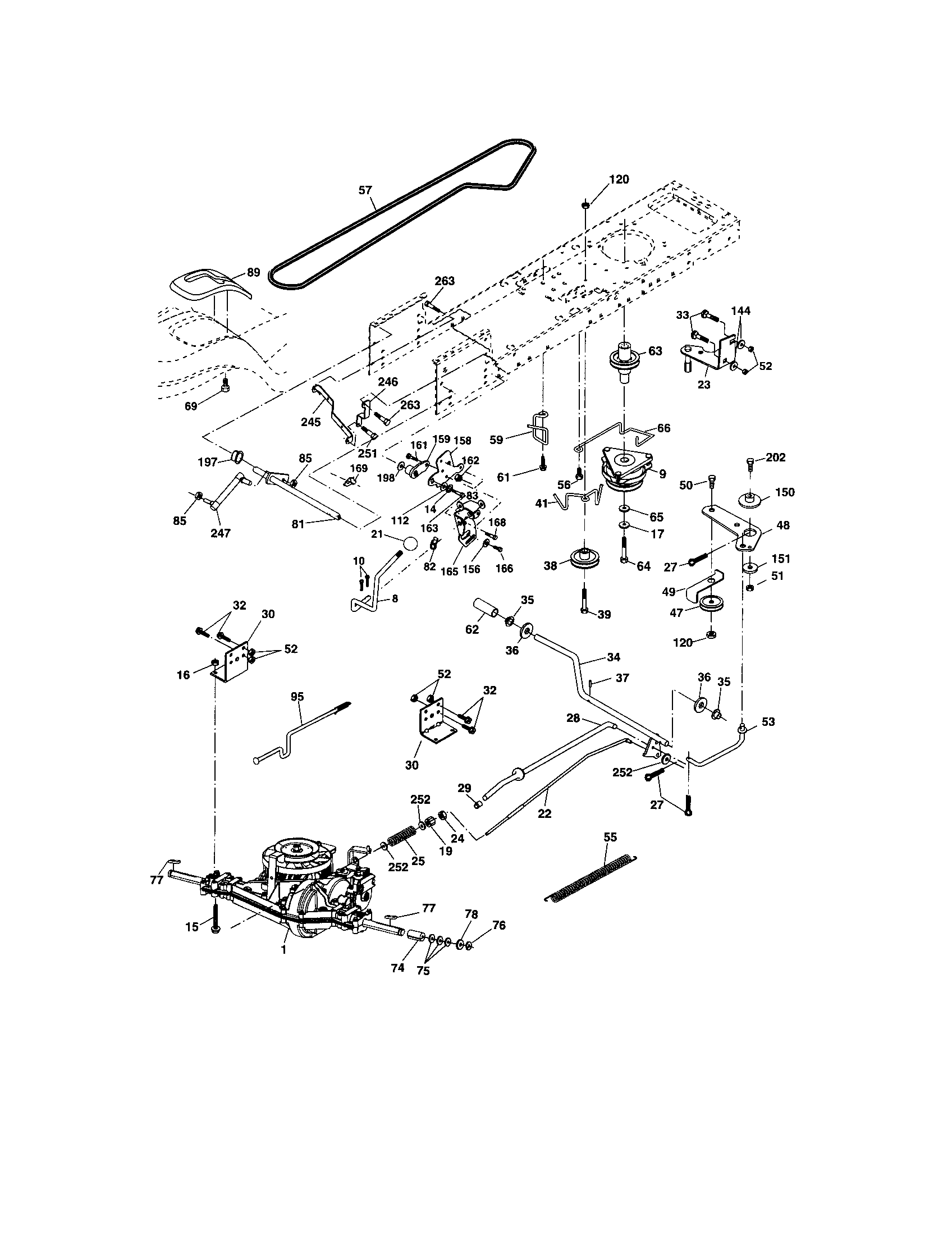 Ground Drive Diagram and Parts List for 9172736401  Craftsman Lawn Tractor