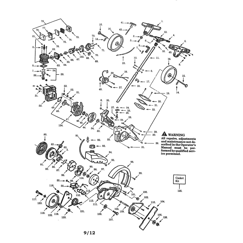 Edger Parts Diagram and Parts List for 358797550-EDGER  Craftsman Edger