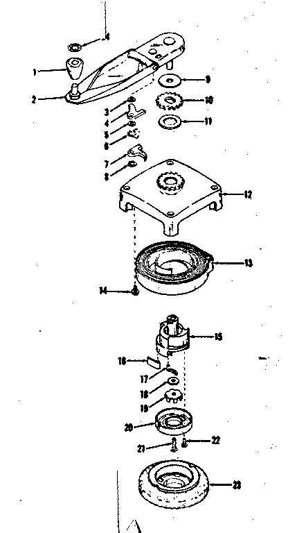 Self Starter Diagram and Parts List for 14339251  Craftsman Engine