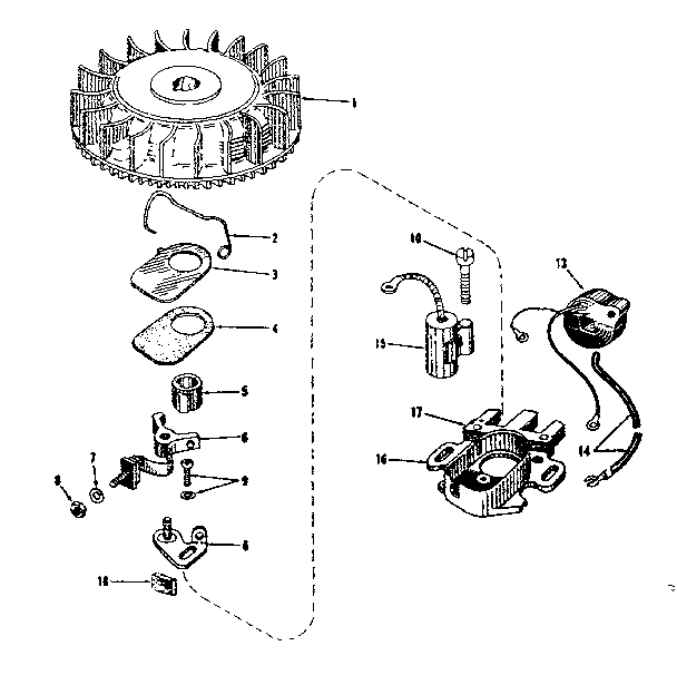 Magneto (phelon F-3220-g) Diagram and Parts List for 143106010  Craftsman Engine
