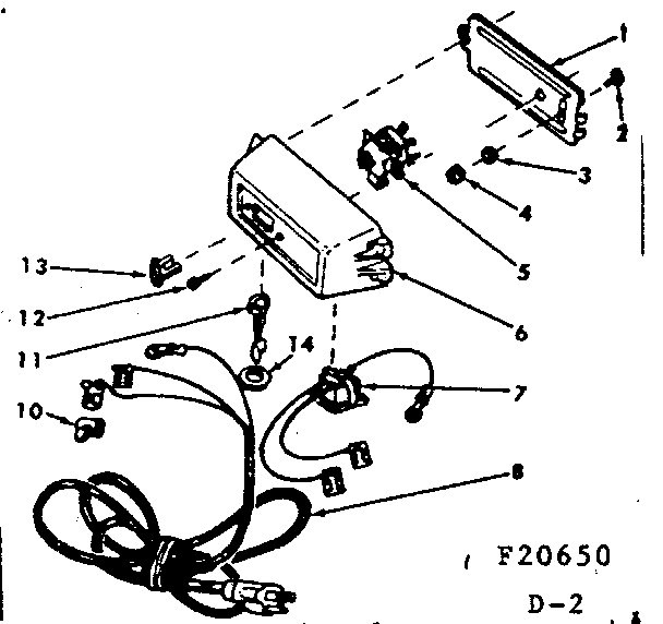 8 In Jointer-planer Switch Box Asm Diagram and Parts List for 11320650  Craftsman Table Saw
