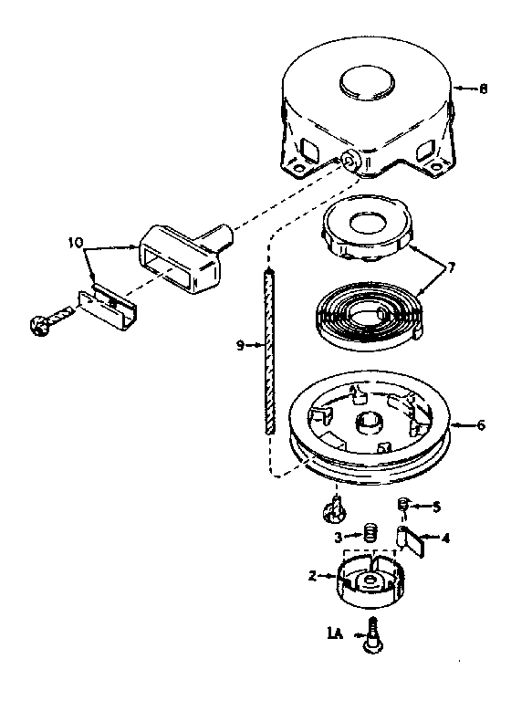 Rewind Starter No. 590449 Diagram and Parts List for 143176012  Craftsman Engine