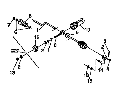 Chute Control Rod Assembly Diagram and Parts List for 536886360  Craftsman Snow Blower